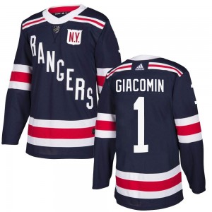 Adidas Eddie Giacomin New York Rangers Men's Authentic 2018 Winter Classic Home Jersey - Navy Blue