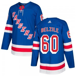 Adidas Alex Belzile New York Rangers Youth Authentic Home Jersey - Royal Blue