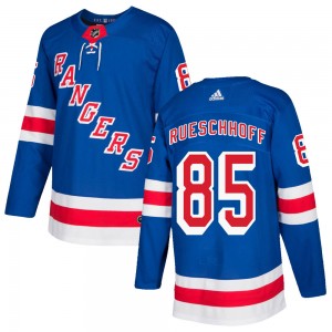 Adidas Austin Rueschhoff New York Rangers Youth Authentic Home Jersey - Royal Blue