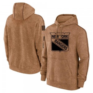 Youth New York Rangers Brown 2023 Salute to Service Club Pullover Hoodie