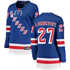 Fanatics Branded Nils Lundkvist New York Rangers Women's Breakaway Home Jersey - Blue