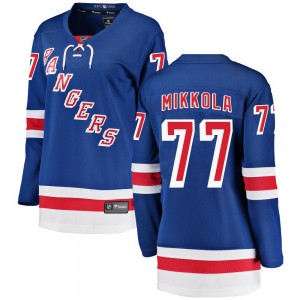 Fanatics Branded Niko Mikkola New York Rangers Women's Breakaway Home Jersey - Blue