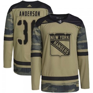Adidas Glenn Anderson New York Rangers Youth Authentic Military Appreciation Practice Jersey - Camo