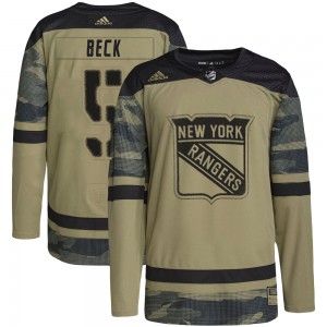 Adidas Barry Beck New York Rangers Youth Authentic Military Appreciation Practice Jersey - Camo