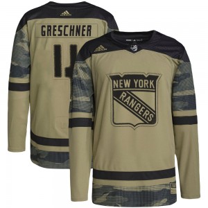 Adidas Ron Greschner New York Rangers Youth Authentic Military Appreciation Practice Jersey - Camo