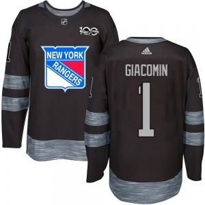 Eddie Giacomin New York Rangers Youth Authentic 1917- 100th Anniversary Jersey - Black