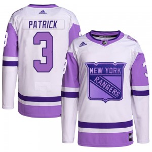 Adidas James Patrick New York Rangers Youth Authentic Hockey Fights Cancer Primegreen Jersey - White/Purple