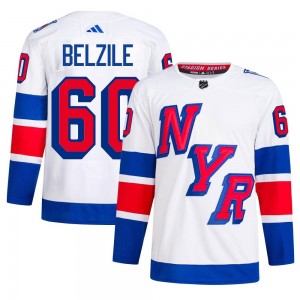 Adidas Alex Belzile New York Rangers Men's Authentic 2024 Stadium Series Primegreen Jersey - White