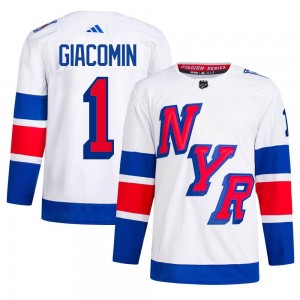 Adidas Eddie Giacomin New York Rangers Men's Authentic 2024 Stadium Series Primegreen Jersey - White