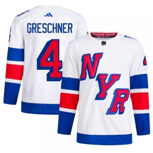 Adidas Ron Greschner New York Rangers Men's Authentic 2024 Stadium Series Primegreen Jersey - White