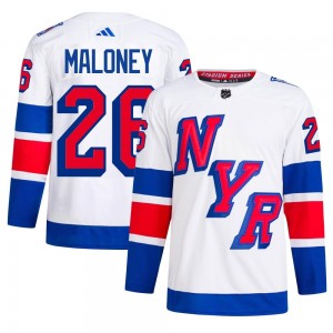 Adidas Dave Maloney New York Rangers Men's Authentic 2024 Stadium Series Primegreen Jersey - White