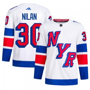 Adidas Chris Nilan New York Rangers Men's Authentic 2024 Stadium Series Primegreen Jersey - White