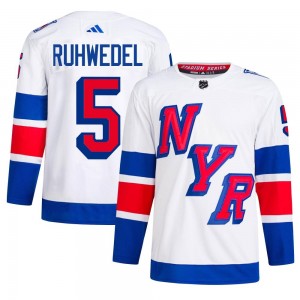 Adidas Chad Ruhwedel New York Rangers Men's Authentic 2024 Stadium Series Primegreen Jersey - White