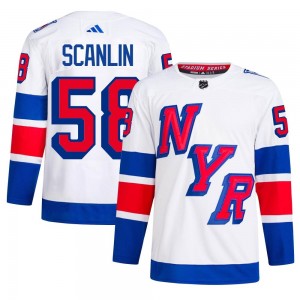 Adidas Brandon Scanlin New York Rangers Men's Authentic 2024 Stadium Series Primegreen Jersey - White