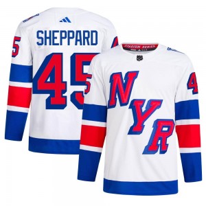 Adidas James Sheppard New York Rangers Men's Authentic 2024 Stadium Series Primegreen Jersey - White
