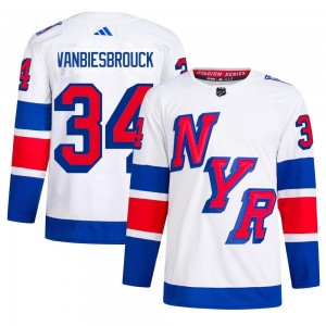 Adidas John Vanbiesbrouck New York Rangers Men's Authentic 2024 Stadium Series Primegreen Jersey - White