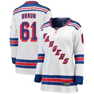 Fanatics Branded Justin Braun New York Rangers Women's Breakaway Away Jersey - White