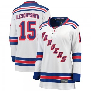 Fanatics Branded Jake Leschyshyn New York Rangers Women's Breakaway Away Jersey - White