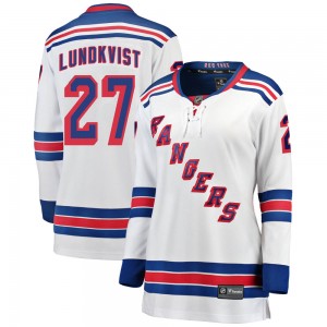 Fanatics Branded Nils Lundkvist New York Rangers Women's Breakaway Away Jersey - White