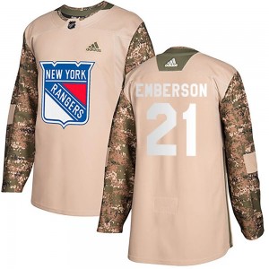 Adidas Ty Emberson New York Rangers Youth Authentic Veterans Day Practice Jersey - Camo