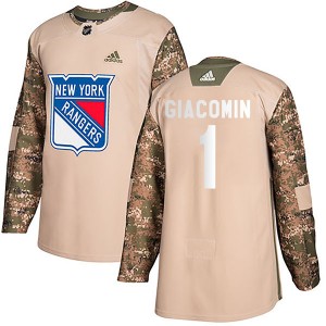Adidas Eddie Giacomin New York Rangers Youth Authentic Veterans Day Practice Jersey - Camo