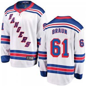 Fanatics Branded Justin Braun New York Rangers Men's Breakaway Away Jersey - White