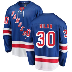 Fanatics Branded Chris Nilan New York Rangers Men's Breakaway Home Jersey - Blue