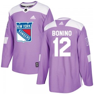 Adidas Nick Bonino New York Rangers Men's Authentic Fights Cancer Practice Jersey - Purple