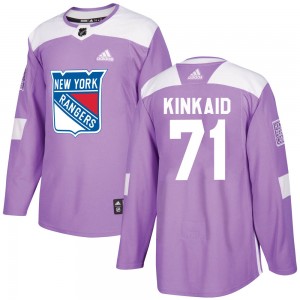 Adidas Keith Kinkaid New York Rangers Men's Authentic Fights Cancer Practice Jersey - Purple