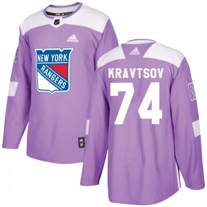 Adidas Vitali Kravtsov New York Rangers Men's Authentic Fights Cancer Practice Jersey - Purple