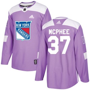 Adidas George Mcphee New York Rangers Men's Authentic Fights Cancer Practice Jersey - Purple