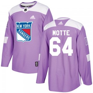 Adidas Tyler Motte New York Rangers Men's Authentic Fights Cancer Practice Jersey - Purple