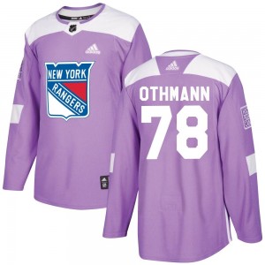 Adidas Brennan Othmann New York Rangers Men's Authentic Fights Cancer Practice Jersey - Purple