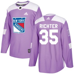 Adidas Mike Richter New York Rangers Men's Authentic Fights Cancer Practice Jersey - Purple