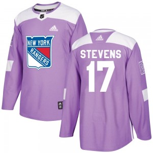 Adidas Kevin Stevens New York Rangers Men's Authentic Fights Cancer Practice Jersey - Purple
