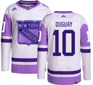 Adidas Men's Ron Duguay New York Rangers Men's Authentic Hockey Fights Cancer Jersey