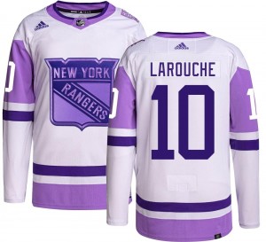 Adidas Men's Pierre Larouche New York Rangers Men's Authentic Hockey Fights Cancer Jersey
