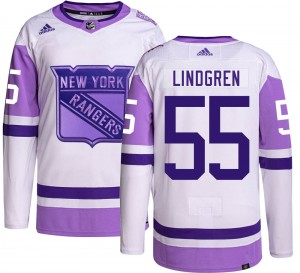 Adidas Men's Ryan Lindgren New York Rangers Men's Authentic Hockey Fights Cancer Jersey
