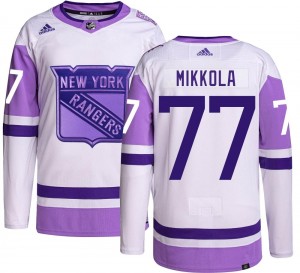 Adidas Men's Niko Mikkola New York Rangers Men's Authentic Hockey Fights Cancer Jersey
