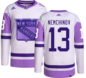 Adidas Men's Sergei Nemchinov New York Rangers Men's Authentic Hockey Fights Cancer Jersey