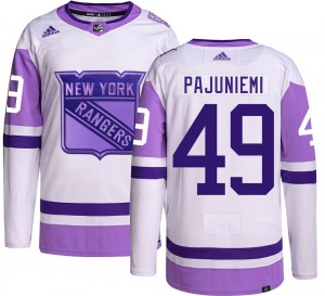 Adidas Men's Lauri Pajuniemi New York Rangers Men's Authentic Hockey Fights Cancer Jersey