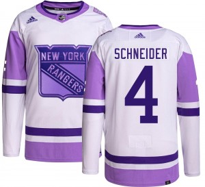 Adidas Men's Braden Schneider New York Rangers Men's Authentic Hockey Fights Cancer Jersey