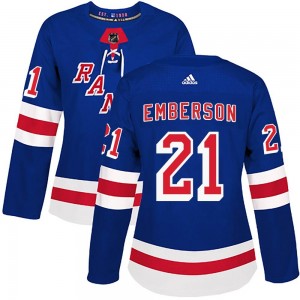 Adidas Ty Emberson New York Rangers Women's Authentic Home Jersey - Royal Blue