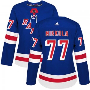 Adidas Niko Mikkola New York Rangers Women's Authentic Home Jersey - Royal Blue