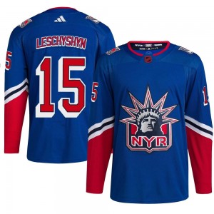Adidas Jake Leschyshyn New York Rangers Youth Authentic Reverse Retro 2.0 Jersey - Royal