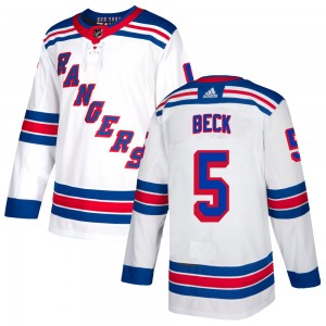 Adidas Barry Beck New York Rangers Youth Authentic Jersey - White
