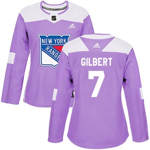 Adidas Rod Gilbert New York Rangers Women's Authentic Fights Cancer Practice Jersey - Purple