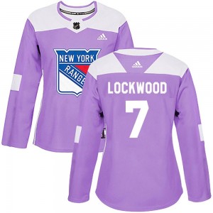 Adidas William Lockwood New York Rangers Women's Authentic Fights Cancer Practice Jersey - Purple