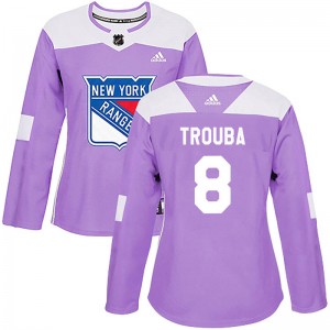 Adidas Jacob Trouba New York Rangers Women's Authentic Fights Cancer Practice Jersey - Purple