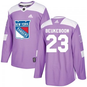 Adidas Jeff Beukeboom New York Rangers Youth Authentic Fights Cancer Practice Jersey - Purple